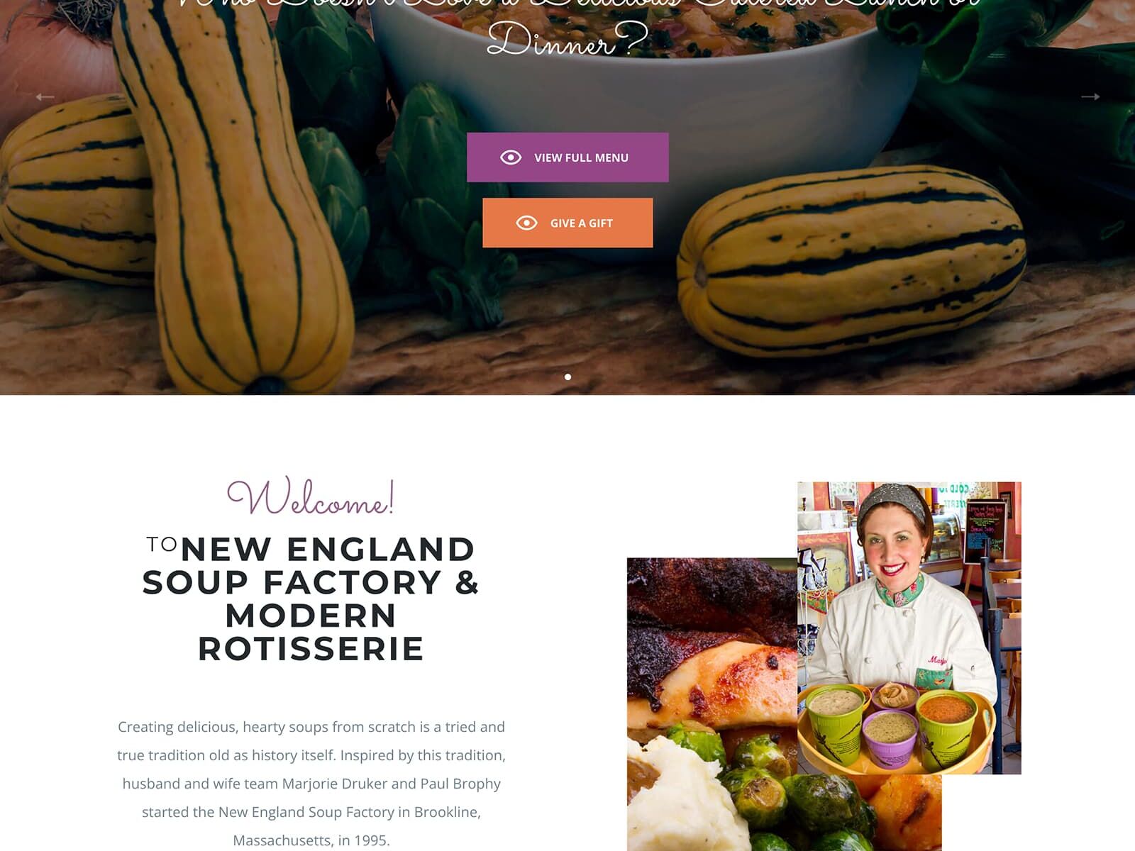 New England Soup Factory Home page