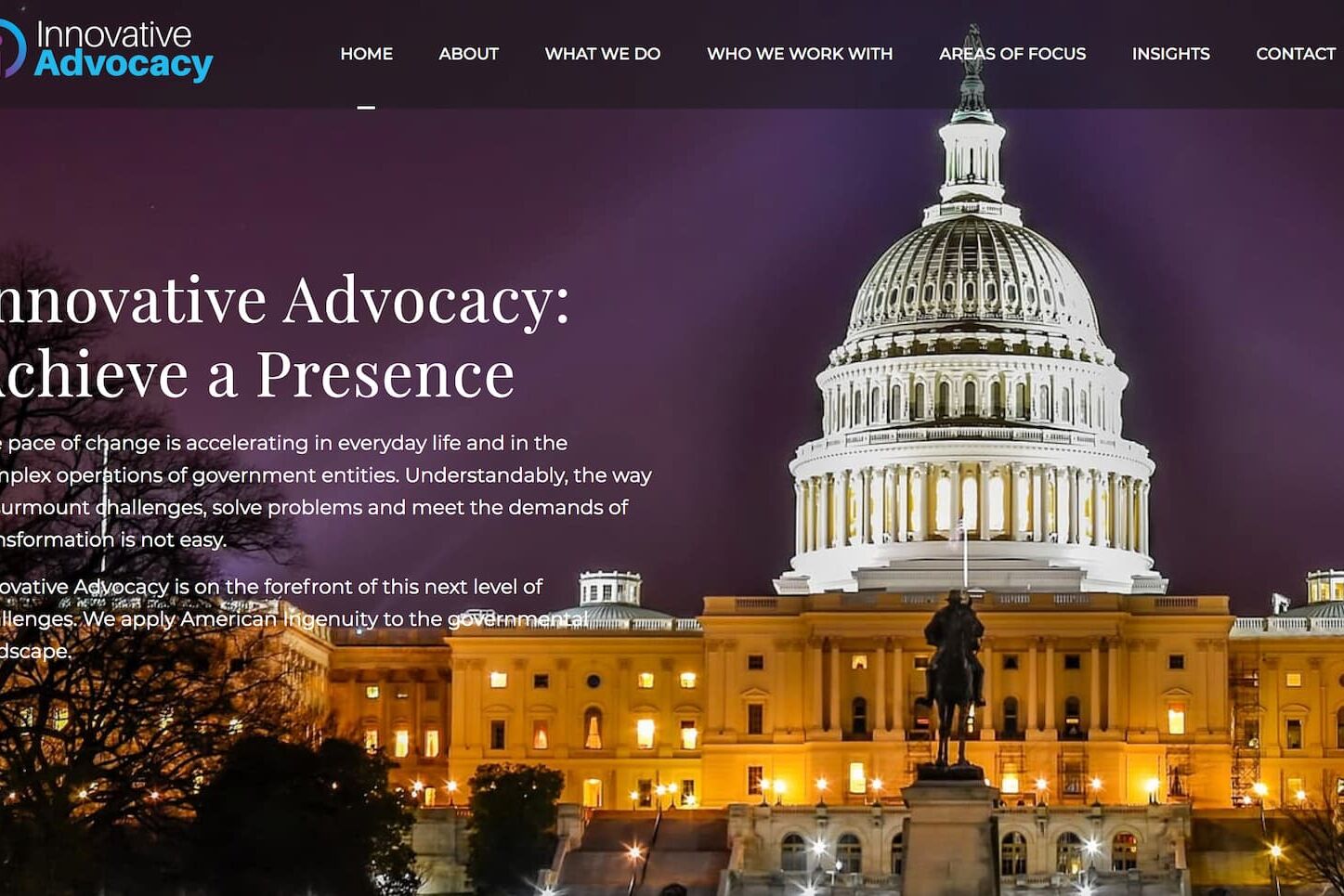 Innovative Advocacy front page banner